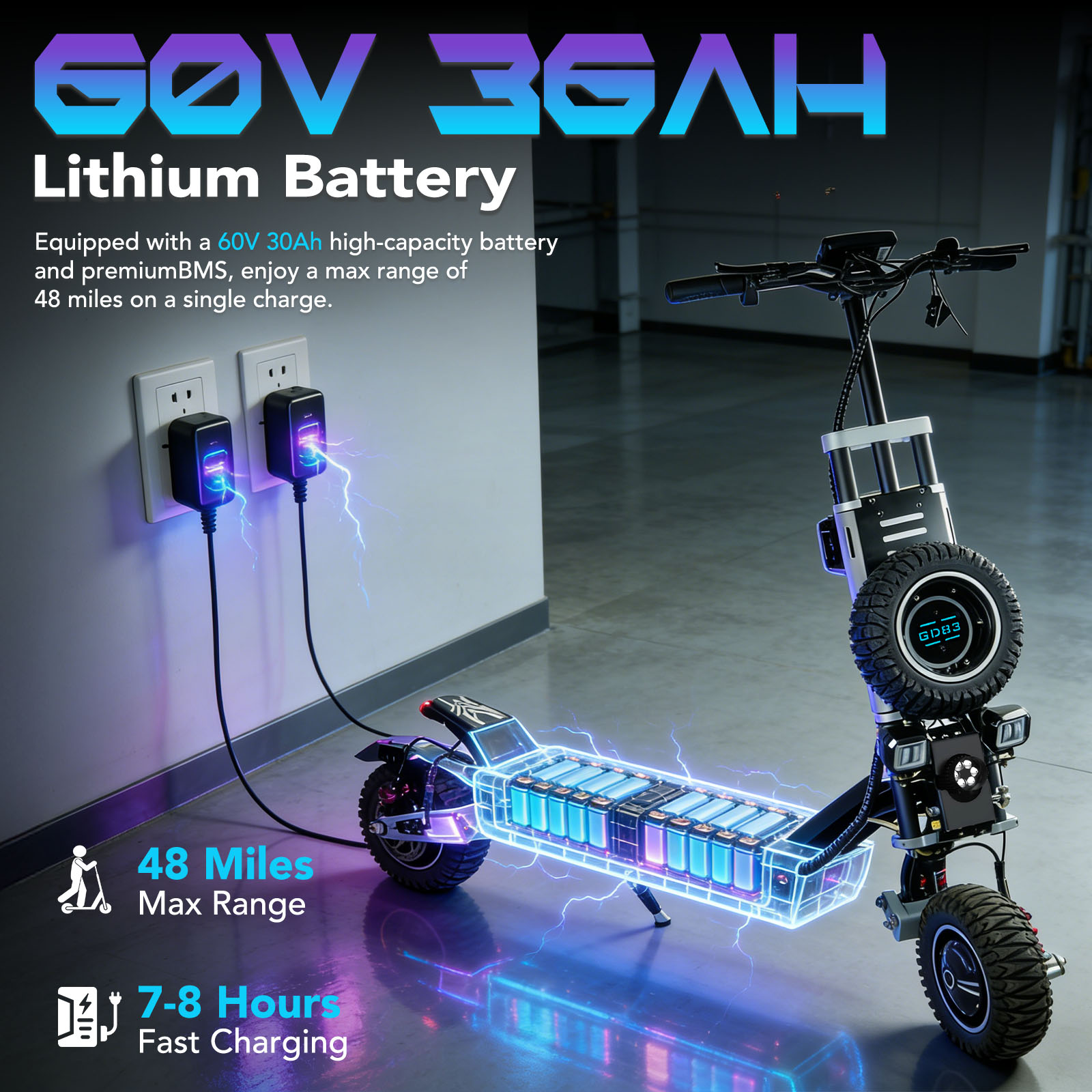 OBARTER GD83 Skuter Listrik Of - 60V 5600W Dual Motor Electric Scooter ulasan dan harga