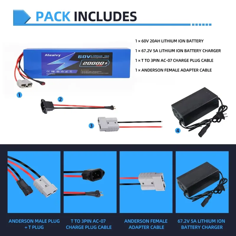  Paket Baterai Lithium 60V 20 - 60V 30Ah Electric Scooter Battery ulasan dan harga